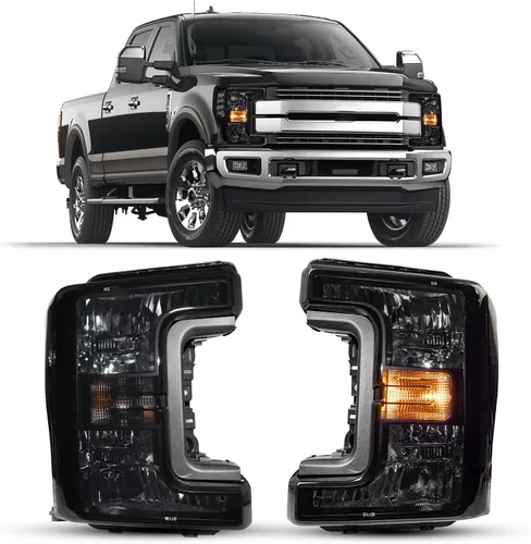 Miniatura 8 de Par de ensambles de faros ROXX compatibles con [2017 2018 2019 FORD F-250 F-350 F-450 F-550] SUPER DUTY, ensamble de proyector de faros, DRL