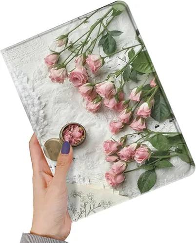 Miniatura 28 de kaitesi Funda floral compatible con iPad 6ª 5ª generación 9.7 pulgadas iPad Air/Air 2, diseño de flores, bonita funda inteligente de piel delgada