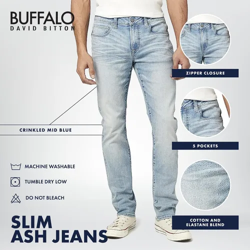 Miniatura 4 de Buffalo David Bitton Vaqueros Slim Ash para Hombre