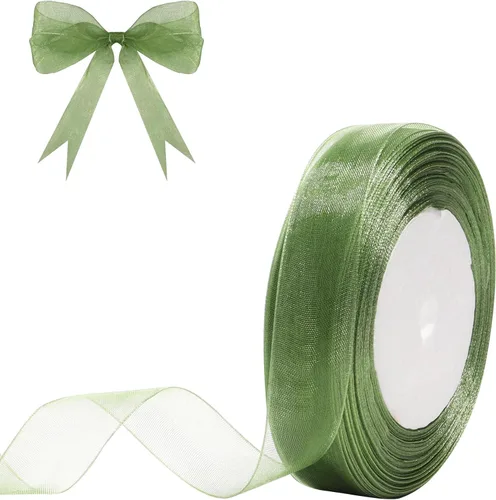 Miniatura 21 de Cinta de organza transparente de 3/4 de pulgada, 50 yardas, cinta de gasa para envolver regalos, decoración de Navidad, Halloween, ramo de boda