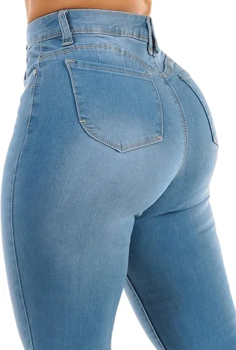 Miniatura 5 de Moda Xpress - Jeans ajustados con levantamiento de glúteos y cintura alta para mujer