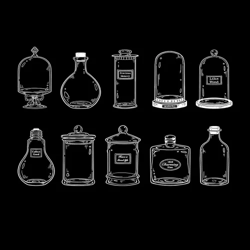 Miniatura 2 de Calcomanías de PET para álbumes de recortes, botella de luz de luna, planificador de papel estético, planificador de diario de balas basura, 30