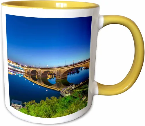 Miniatura 9 de 3dRose Use Arizona Lake Havasu City View of London Bridge at Sunset - Taza de dos tonos, 11 onzas, azul