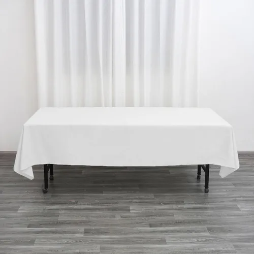 Miniatura 6 de Efavormart - 5 manteles rectangulares de poliéster blanco de 60 x 102 pulgadas, para banquetes, bodas, fiestas, restaurantes
