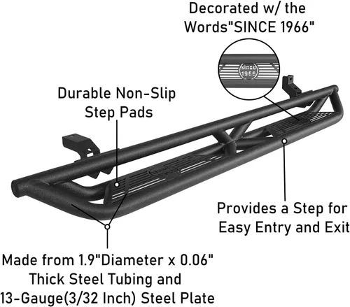 Miniatura 5 de u-Box Bronco - Barra de estribo lateral para estribo, rieles deslizantes compatibles con Ford Bronco de 4 puertas 2021 2022 2023 2024 2025 2026