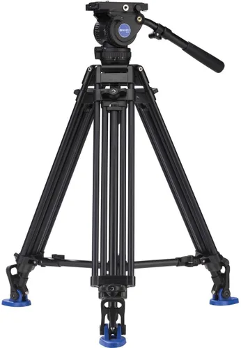 Miniatura 8 de Benro BV10 Kit de trípode de aluminio de doble pierna con cabezal fluido de video profesional - nivelación de cuenco de 3.937 in, placa de cámara