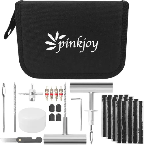 Miniatura 8 de PINKJOY Juego de 2 kits de tapones para neumáticos con tapones, 36 piezas para reparación de pinchaduras de neumáticos planos de coche, motocicleta