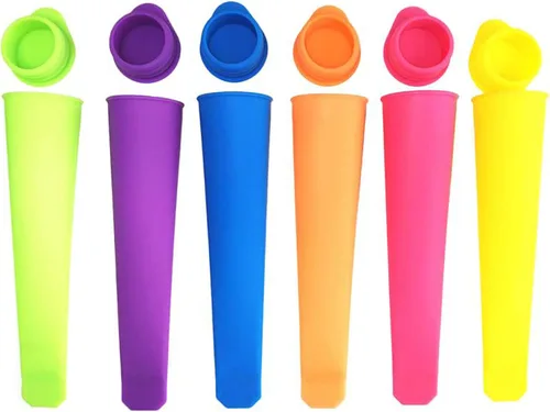 Miniatura 16 de SEIWEI Molde de silicona para paletas de helado, 5 piezas, bolsa de paletas para helados, fabricante de moldes para paletas de hielo con tapa