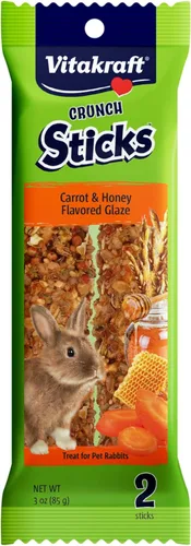 Miniatura 9 de Vitakraft Crunch Sticks - Golosinas de conejo - Zanahoria y miel - Palitos masticables de conejo (Wild Berry & Miel)