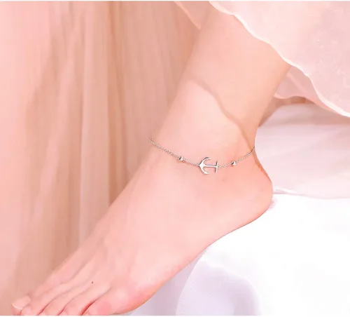 Miniatura 2 de Tobillera de plata de 925 para mujer, chica, para uso bohemio, playa, ajustable, para regalo de cumpleaños