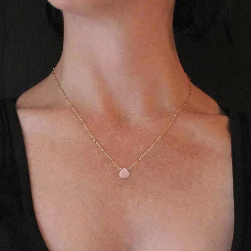 Miniatura 39 de Collar con colgante de piedra natal con piedra preciosa genuina, relleno de oro de 14 quilates, 18 pulgadas
