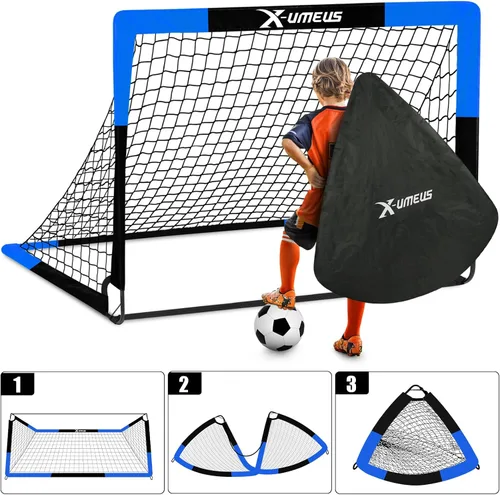 Miniatura 4 de Kids Soccer Goals for Backyard Set of 2, 4 x 3 ft/6 x 4 Toddler Soccer Goal Training Equipment with Soccer Ball, Cones, Pop Up Soccer Net for Kids
