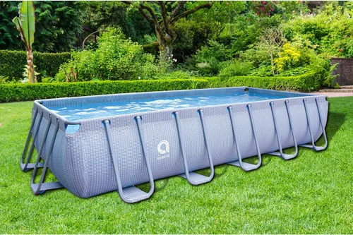 Miniatura 5 de jLeisure Avenli LamTech - Piscina rectangular sobre el suelo con marco de acero de 18 pies x 39.5 pulgadas, con soporte de pared con marco en U, Gris