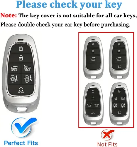 Miniatura 2 de MILD EAST Funda protectora para llavero Hyundai Sonata Santa Fe Tucson TPU para 7 botones 2023 2022 2021 2020 A:Verde