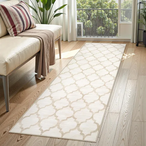 Lahome Alfombra marroquí para pasillo – Alfombra antideslizante lavable de 2 x 6 pies con parte trasera de goma, suave y no desprende pelo, alfombra