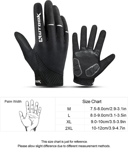 Miniatura 5 de KUTOOK Cycling Gloves Full Finger Breathable Touch Screen Anti-Slip Pad MTB Bike Gloves for Men Women