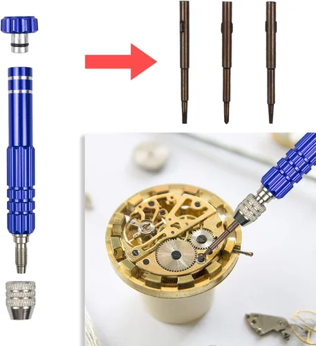 Miniatura 6 de Zistel Kit de herramientas de repuesto de batería de reloj 6 en 1, herramienta removedor de espalda de reloj para varios tipos de reloj