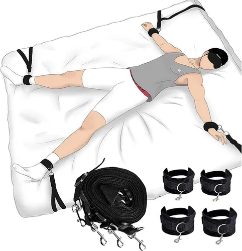 Lazos sexuales para tobillos y muñecas para adultos, correas de cama tamaño King para colchón, cuerda de servidumbre y cuerda, pulseras sexuales con