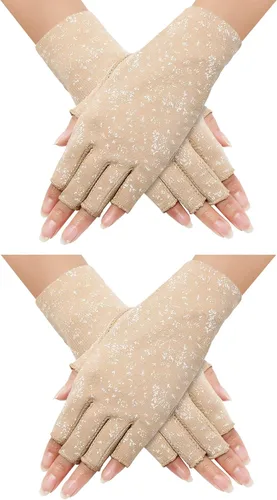 Miniatura 16 de Maxdot Guantes sin dedos para mujer, con protección solar, guantes de conducción de verano, antideslizantes, con protección UV, para exteriores