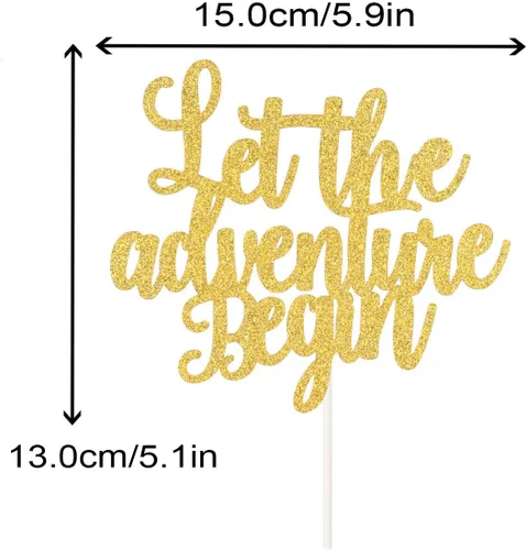 Miniatura 2 de Let the Adventure Begin - Decoración para tartas para decoración de fiesta de boda temática de viaje