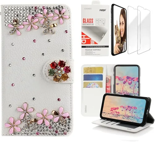 Miniatura 10 de Bling Wallet Case - SSBLDwSPSeries-16 - Funda de piel con correa para la muñeca y protector de pantalla (2 unidades)