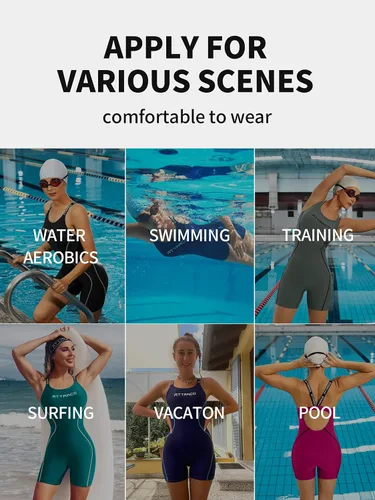 Miniatura 9 de ATTRACO Traje de baño deportivo de una pieza para mujer, traje de baño competitivo