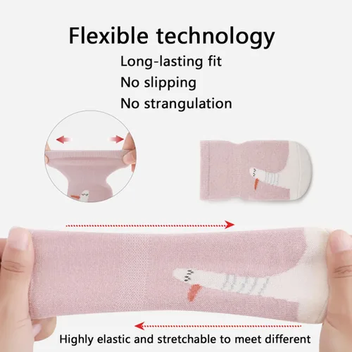 Miniatura 2 de Calcetines antideslizantes de algodón para bebé, estilo tobillo para niñas y niños, niños pequeños, 5 pares