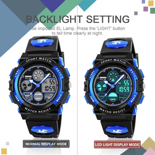Miniatura 4 de ATIMO - Reloj infantil LED multifuncional e impermeable, regalos para niños