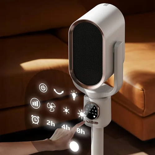 Miniatura 2 de Calentador de espacio para interiores cinbasr Calentadores eléctricos portátiles de bajo consumo con termostato y control remoto, oscilación de 70°