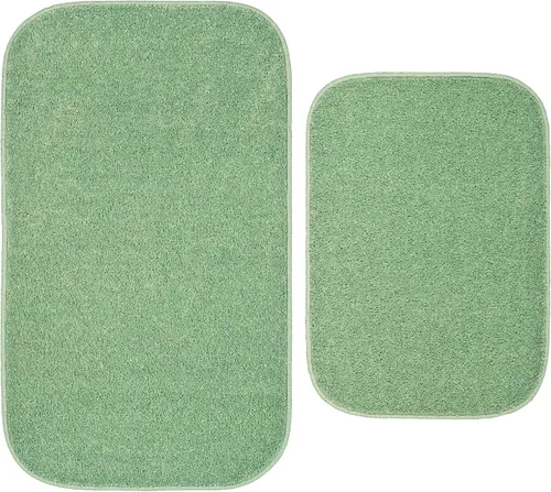Miniatura 27 de Garland Rug Gramercy - Alfombra de baño rectangular lavable de polipropileno de felpa de 20 x 34 pulgadas, color azul lavabo, suave, absorbente