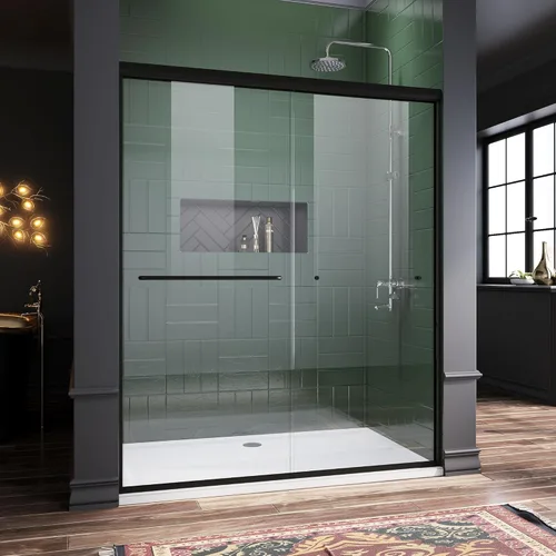 Miniatura 18 de Puerta de regadera corrediza semi-sin marco ELEGANT 60 pulgadas de ancho x 72 pulgadas de alto, puerta de regadera para baño con vidrio transparente
