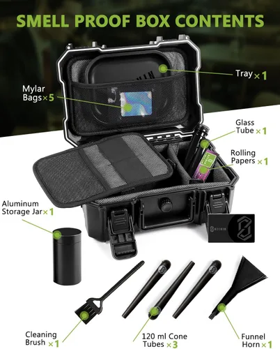 Miniatura 3 de Caja de almacenamiento OZCHIN a prueba de olores con cerradura – Caja grande a prueba de olores, estuche impermeable y a prueba de golpes