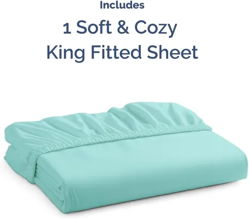 Miniatura 4 de Sábana bajera tamaño King – Sábana bajera individual inferior – Ropa de cama de lujo ultrasuave para hotel con bolsillos de 8 a 16 pulgadas de 22