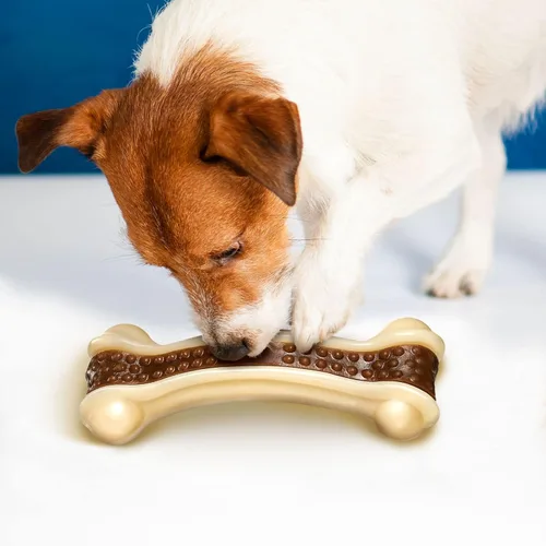 Miniatura 3 de Sosation Juguetes para perros con forma de huesos para masticadores agresivos, paquete de 2 juguetes para masticar para cachorros, de nailon, sabor