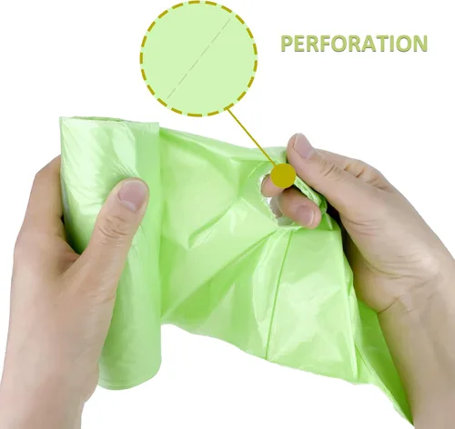 Miniatura 5 de Inwaysin - Mini bolsas de basura de 1.2 galones, bolsas de basura pequeñas, 6 litros, 100 bolsas, verde transparente