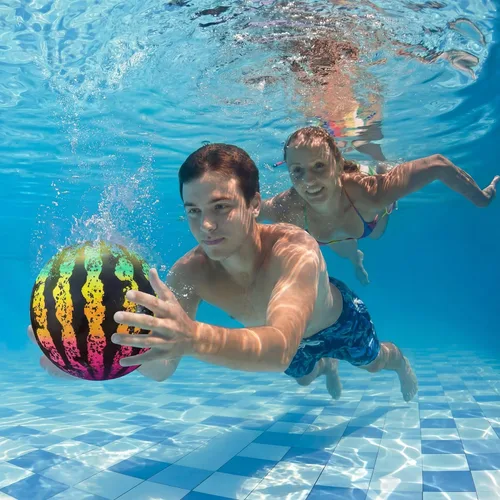 Miniatura 7 de Juego de pelota de piscina - Pelota de piscina de 9 pulgadas Juguetes inflables de piscina con adaptador de manguera, juego de piscina