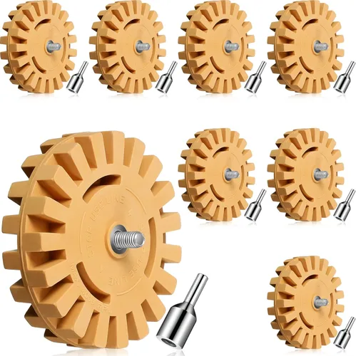 Geelin 8 unidades de calcomanías y adhesivos para ruedas de automóvil, herramienta de eliminación de adhesivo de 4 pulgadas, rueda de goma