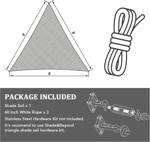 Miniatura 7 de Shade&Beyond - Parasol triangular para patio, césped, jardín, pérgola, Beige Gris oscuro