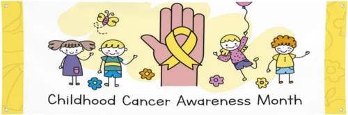 Miniatura 13 de Cartel del mes de concientización sobre el cáncer infantil de 24 x 71 pulgadas, decoraciones para porche, patio, tapiz de fondo, suministros de Negro