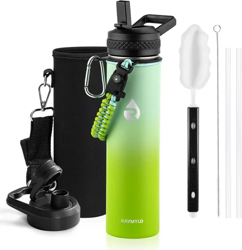 Miniatura 42 de RAYMYLO Botella de agua aislada de 24 onzas, de acero inoxidable con triple pared al vacío (fría durante 48 horas, caliente durante 24 horas), a