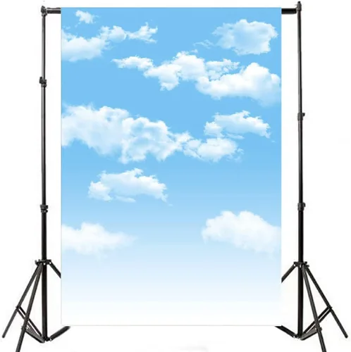 Miniatura 2 de AOFOTO Telones de fondo de cielo azul de 3 x 5 pies, nubes blancas, sesión de fotos, fondo de fotografía, accesorios de estudio, gota de video