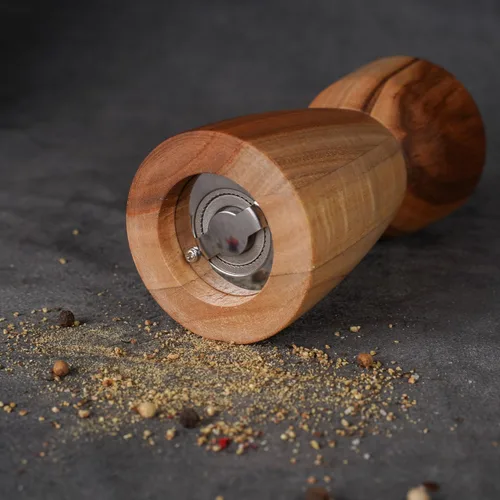 Miniatura 4 de Molinillo de pimienta, molinillo de pimienta con acero inoxidable ajustable, madera de acacia, 5.5 in de altura, diámetro inferior: 2.4 in