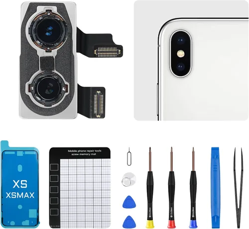 Para iPhone Xs MAX Cámara Trasera Reemplazo OEM para iPhone Xs Kit 12MP Lente Trasera Principal Piezas con Lente Telefoto Ancho OIS HDR 4K Video