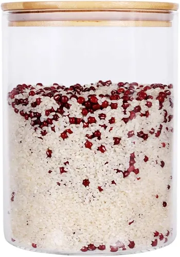 Recipiente grande de vidrio para almacenamiento de alimentos, recipiente de alimentos de vidrio de 100 onzas líquidas (101.4 fl oz) con tapas