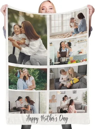 Miniatura 18 de Regalos de cumpleaños personalizados, manta personalizada con mis propias fotos para mujeres, hombres, mamá, papá