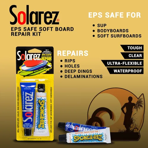 Miniatura 5 de SOLAREZ Kit de reparación de tablas suaves de curado UV EPS-Safe ~ Espuma de poliestireno y tablas de surf construidas con núcleo EPS