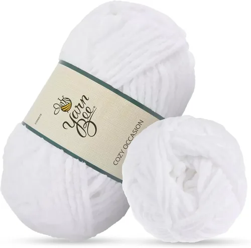 Miniatura 33 de Hilo Yarn Bee súper voluminoso para crochet y tejer – Rollo suave – 92,4 metros de hilo 100% poliéster para crochet, mantas, sombreros y más
