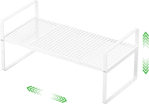 Estante de Almacenamiento Expandible para Gabinete Organizador Apilable para Cocina Baño Despensa Especiero Encimera de Café Escritorio de Oficina