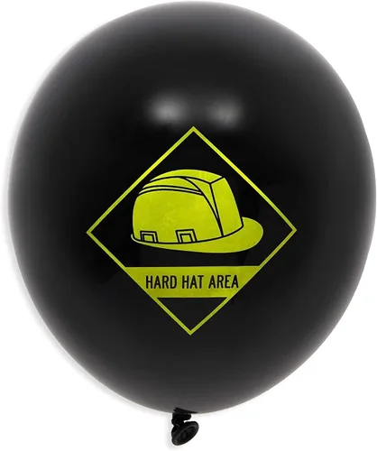 Miniatura 6 de Blue Panda Globos de látex de construcción para decoración y suministros de fiesta de cumpleaños, 12 pulgadas, paquete de 50, negro, amarillo