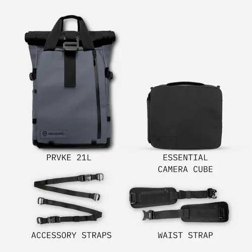 Miniatura 2 de WANDRD PRVKE - Paquete de fotografía de 21 litros: mochila de viaje y cámara resistente a la intemperie con funda para portátil, acceso lateral Azul